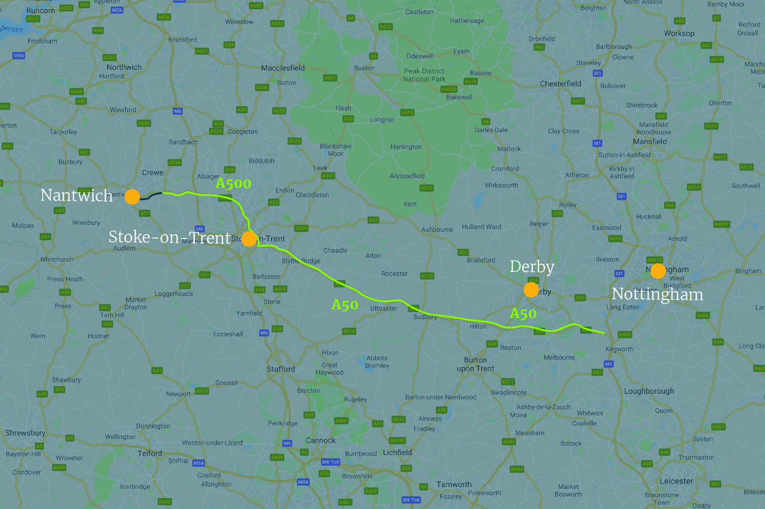 Midlands Connect A50 A500 Corridor