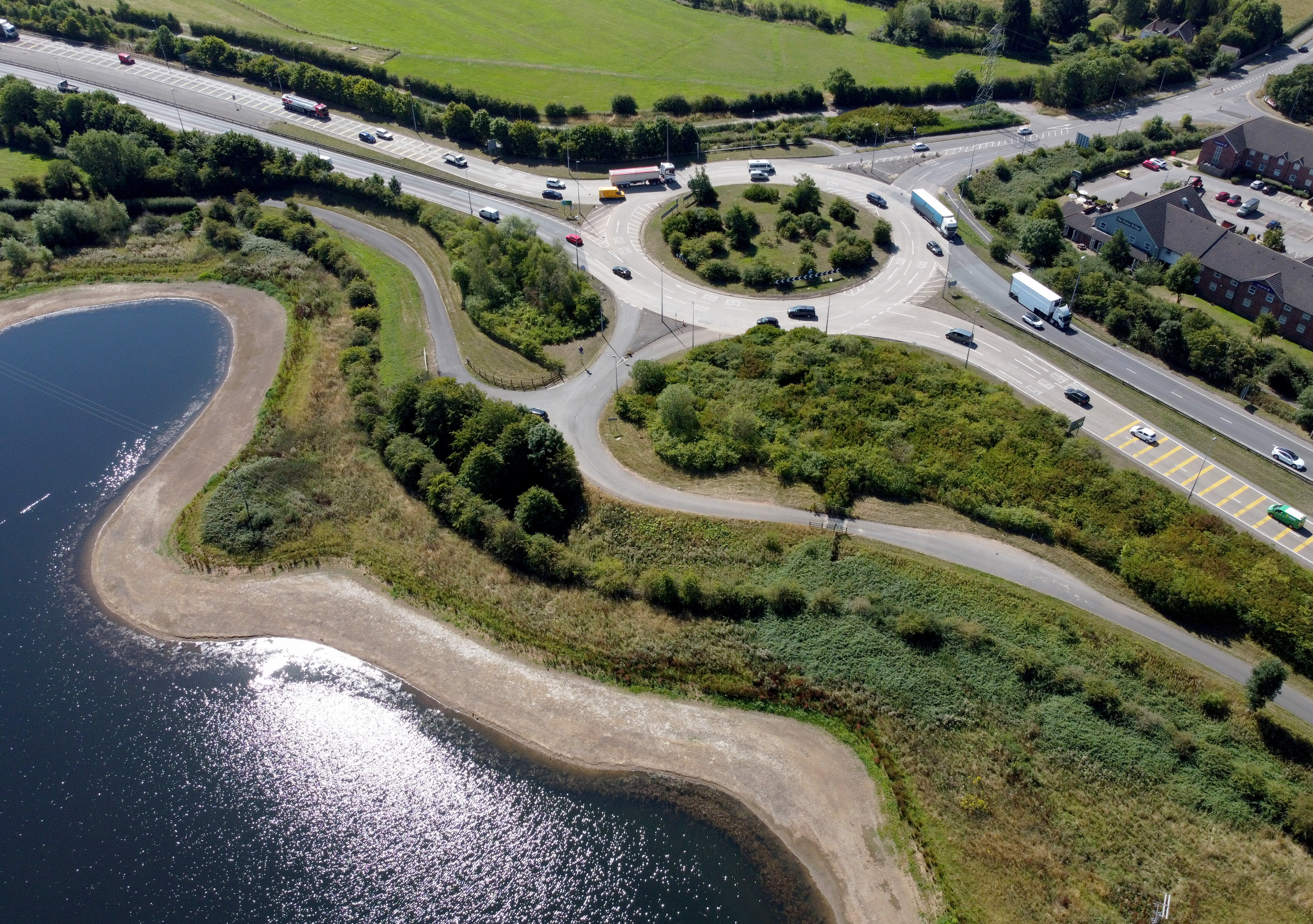 Aerial shot of A50 at Derby